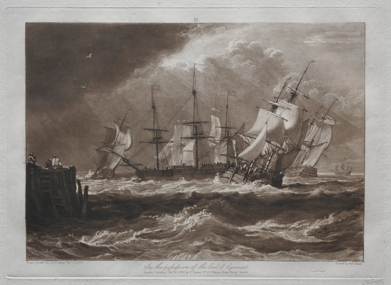 Liber Studiorum: Ships in a Breeze af Joseph Mallord William Turner