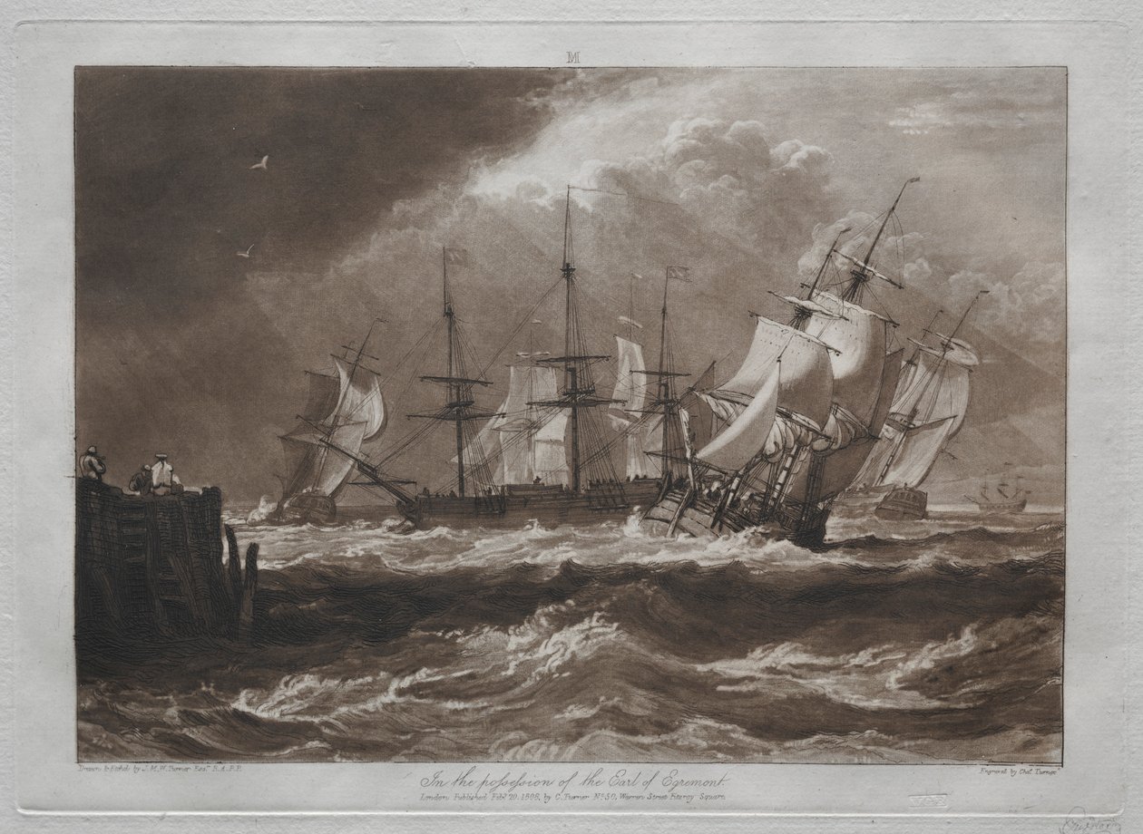 Liber Studiorum: Ships in a Breeze. af Joseph Mallord William Turner