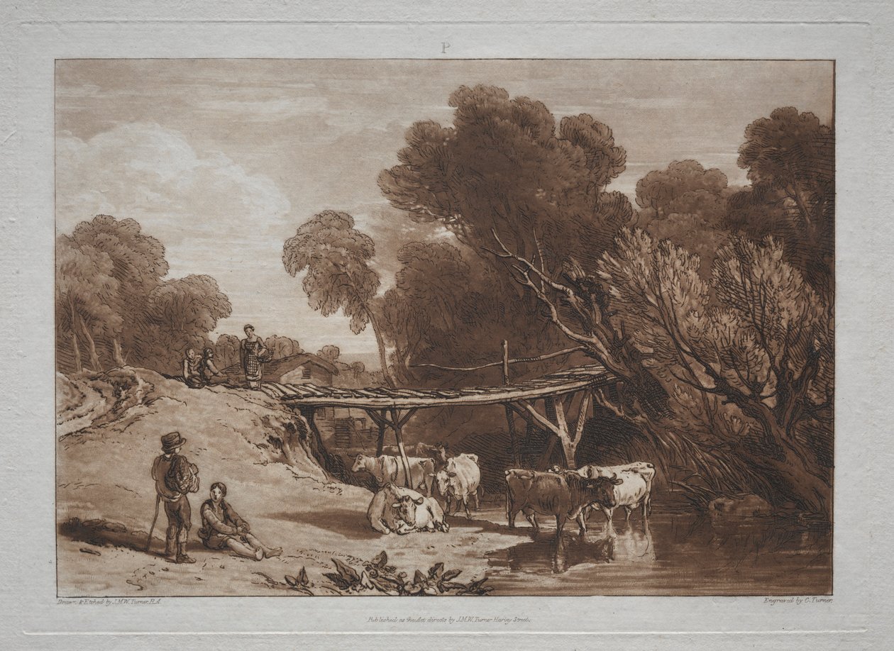 Liber Studiorum: Broen og køerne af Joseph Mallord William Turner
