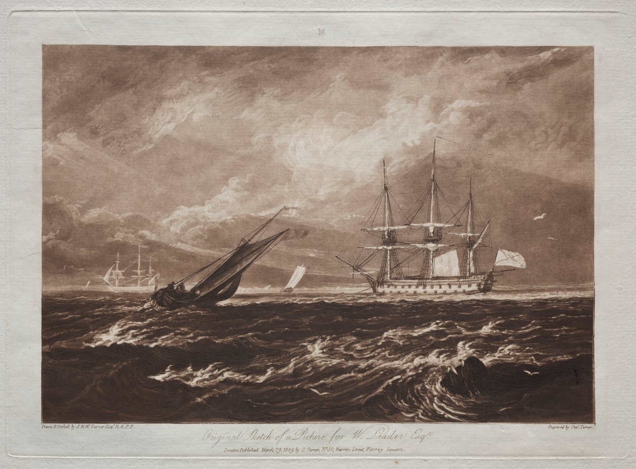 Liber Studiorum: The Leader Sea-piece af Joseph Mallord William Turner