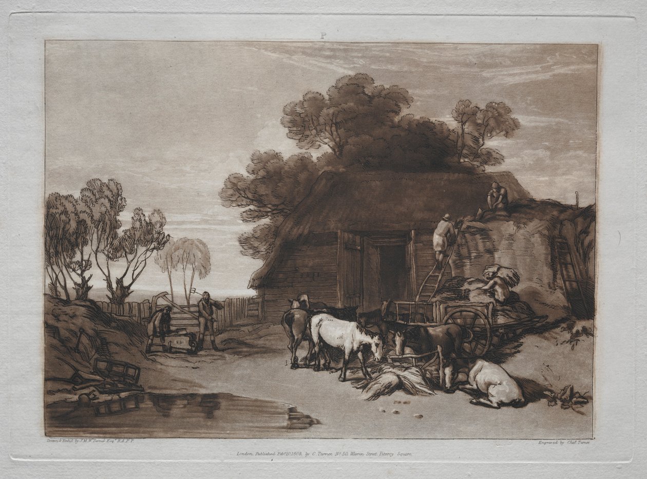 Liber Studiorum: The Straw Yard. af Joseph Mallord William Turner