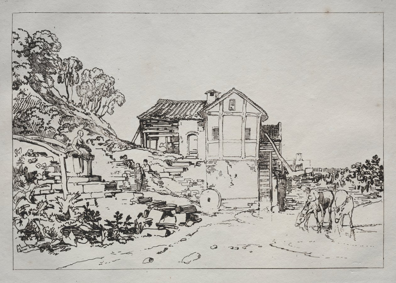 Studiebog: Vandmølle af Joseph Mallord William Turner