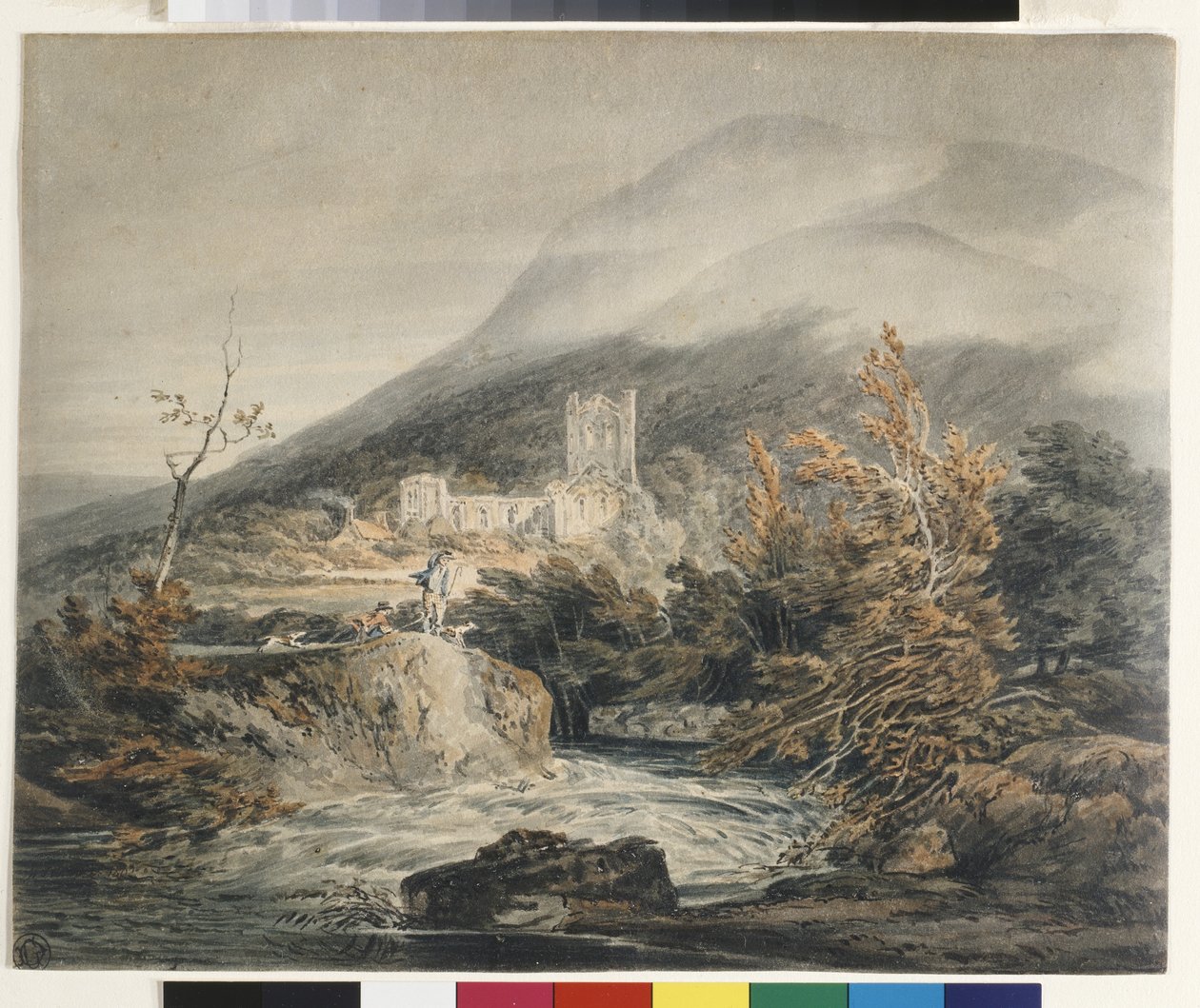 Llanthony Abbey, Monmouthshire (akvarel på hvidt papir) af Joseph Mallord William Turner