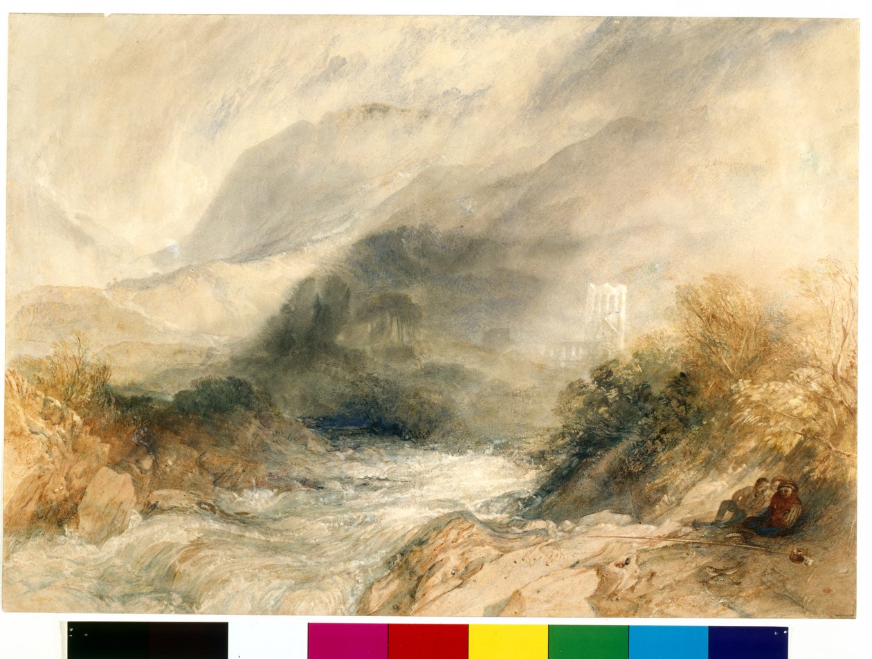 Llanthony Abbey, Monmouthshire (akvarel over blyant på hvidt papir) af Joseph Mallord William Turner