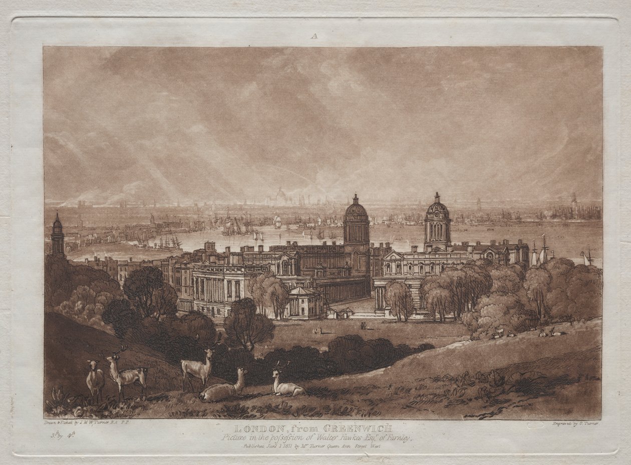 London fra Greenwich af Joseph Mallord William Turner