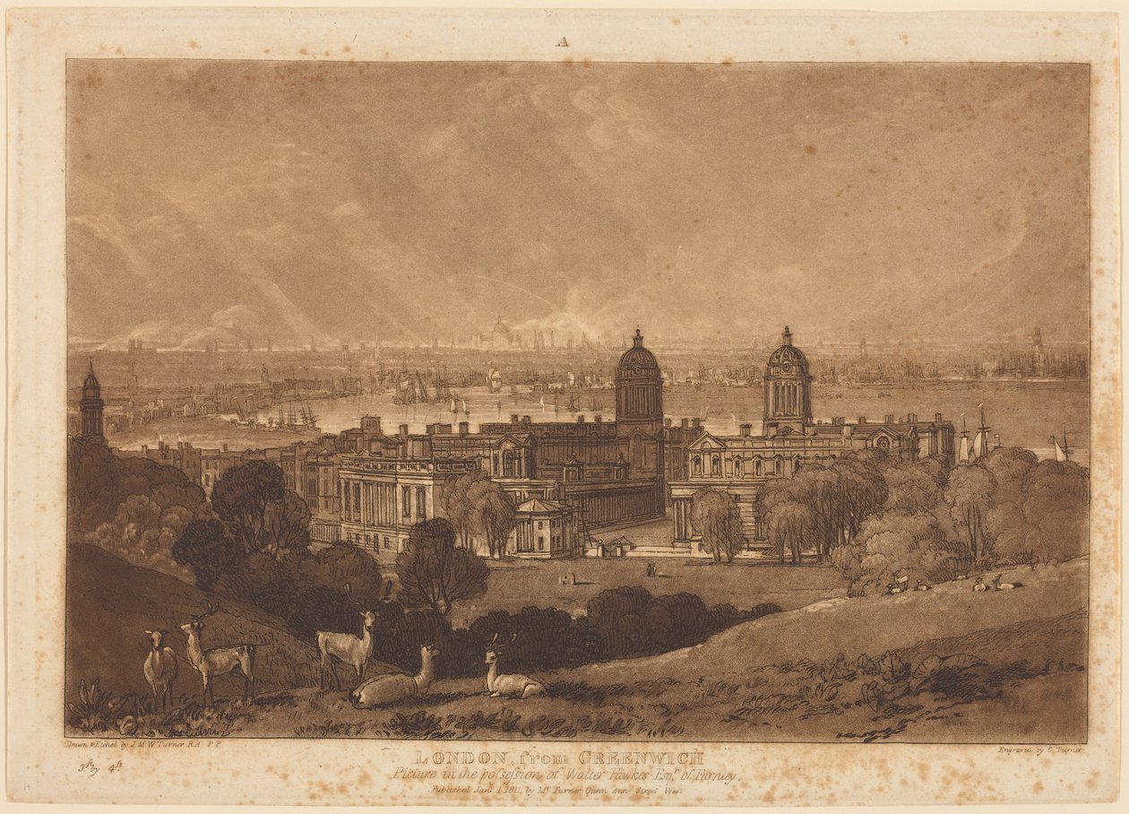 London set fra Greenwich af Joseph Mallord William Turner