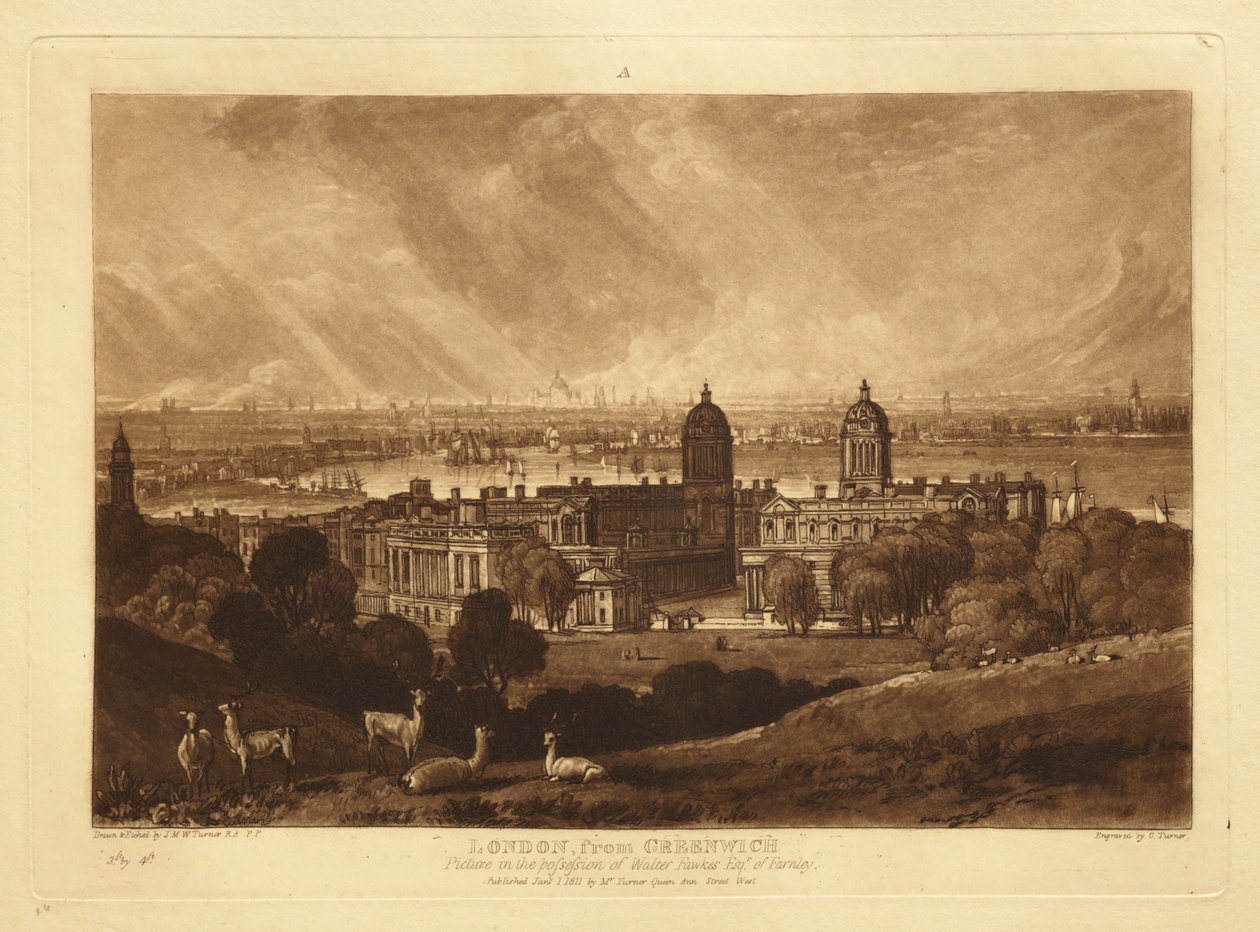 London set fra Greenwich af Joseph Mallord William Turner