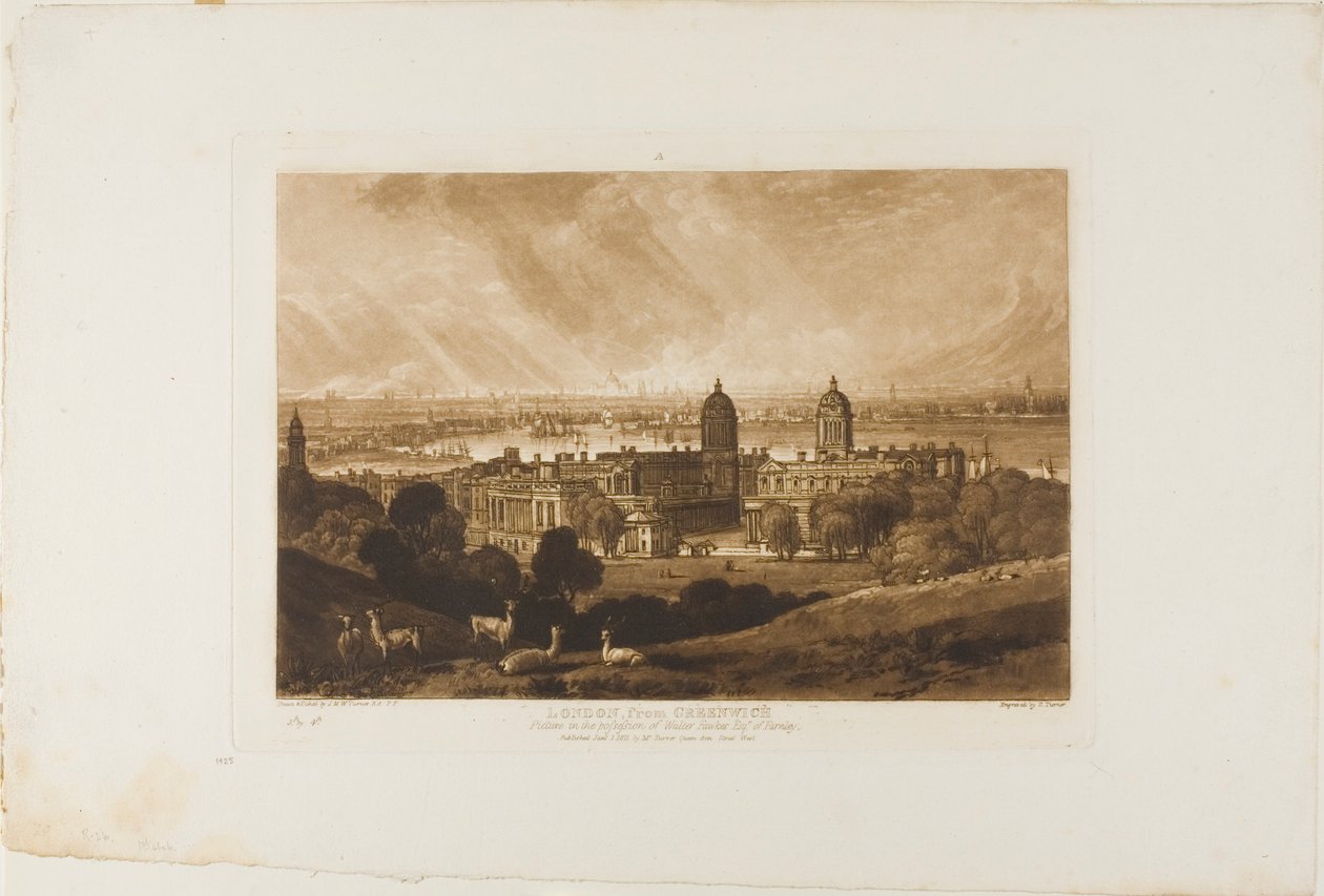 London fra Greenwich, tallerken 26 fra Liber Studiorum af Joseph Mallord William Turner