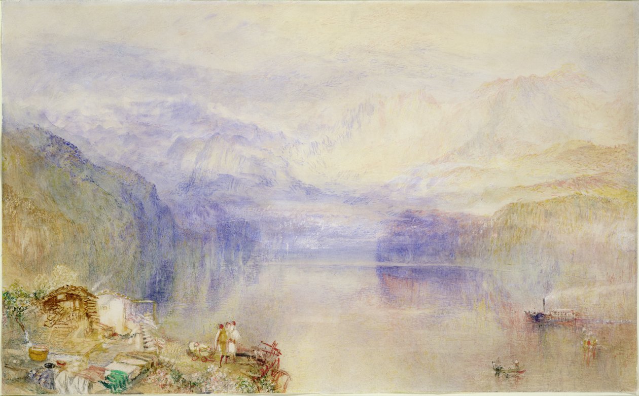 Luzern, solnedgang af Joseph Mallord William Turner