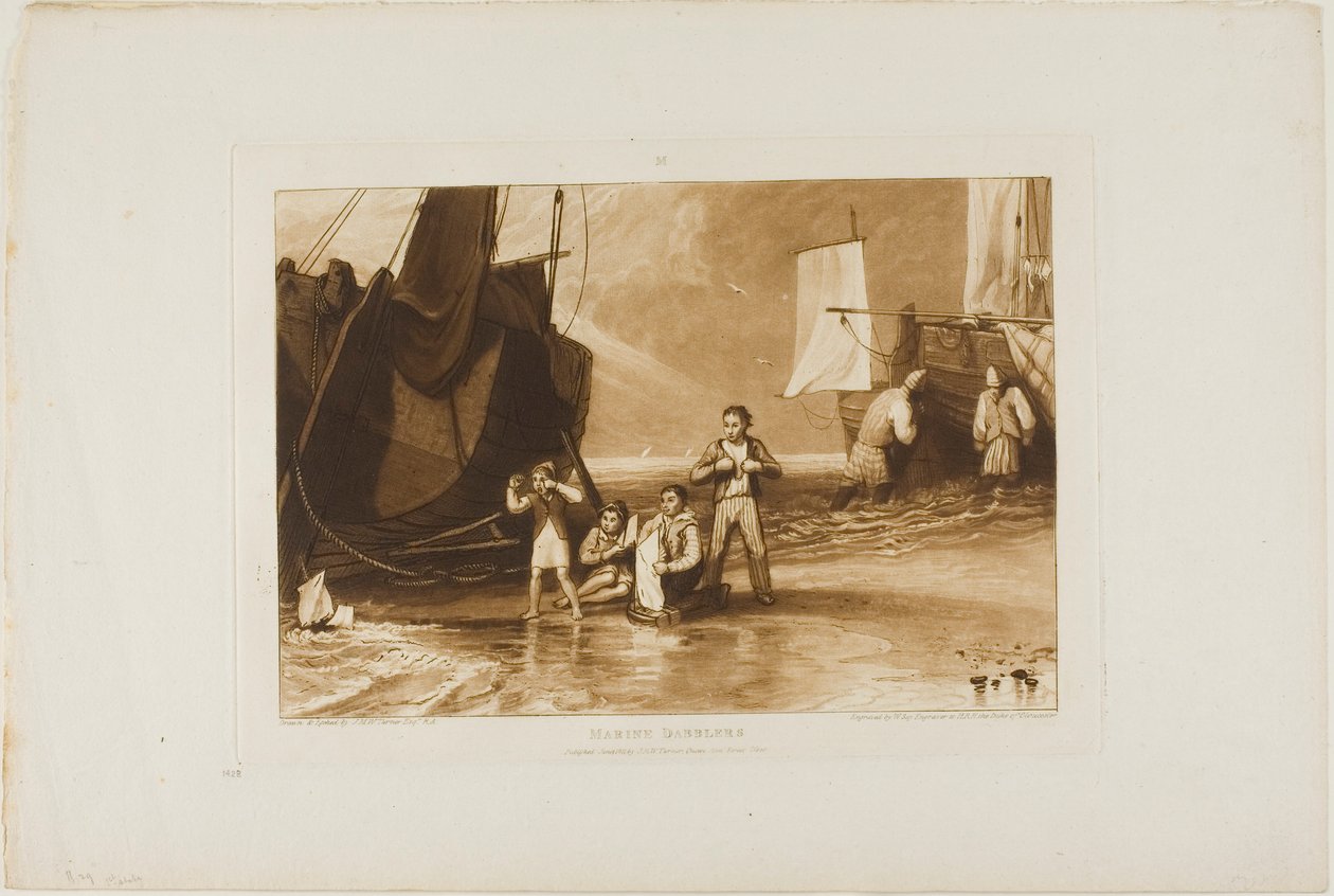 Marine Dabblers, tallerken 29 fra Liber Studiorum af Joseph Mallord William Turner