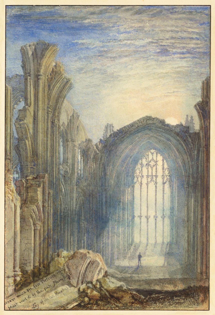 Melrose Abbey af Joseph Mallord William Turner