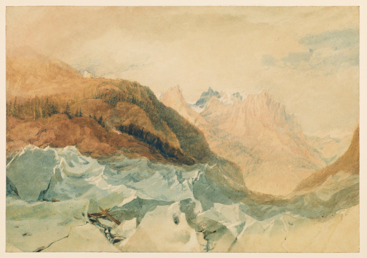 Mer de Glace, Chamonix, with Blair "s Hut, 1806dani af Joseph Mallord William Turner