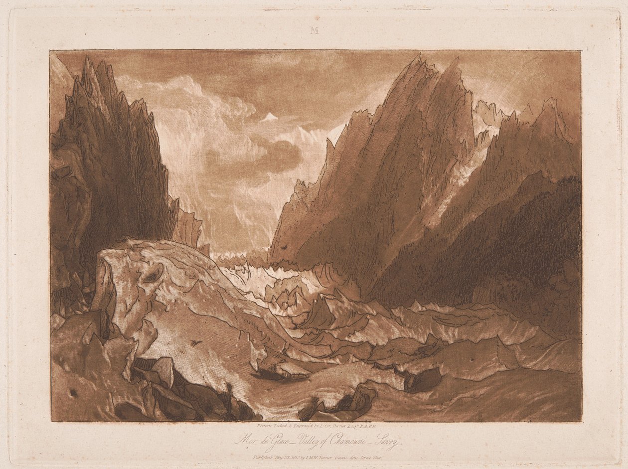 Mer de Glace, Chamonix-dalen, Savoyen af Joseph Mallord William Turner
