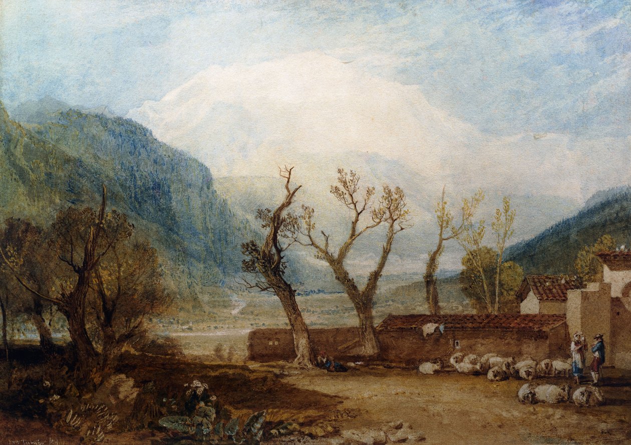 Mont Blanc, fra broen St. Martin, Sallanches af Joseph Mallord William Turner