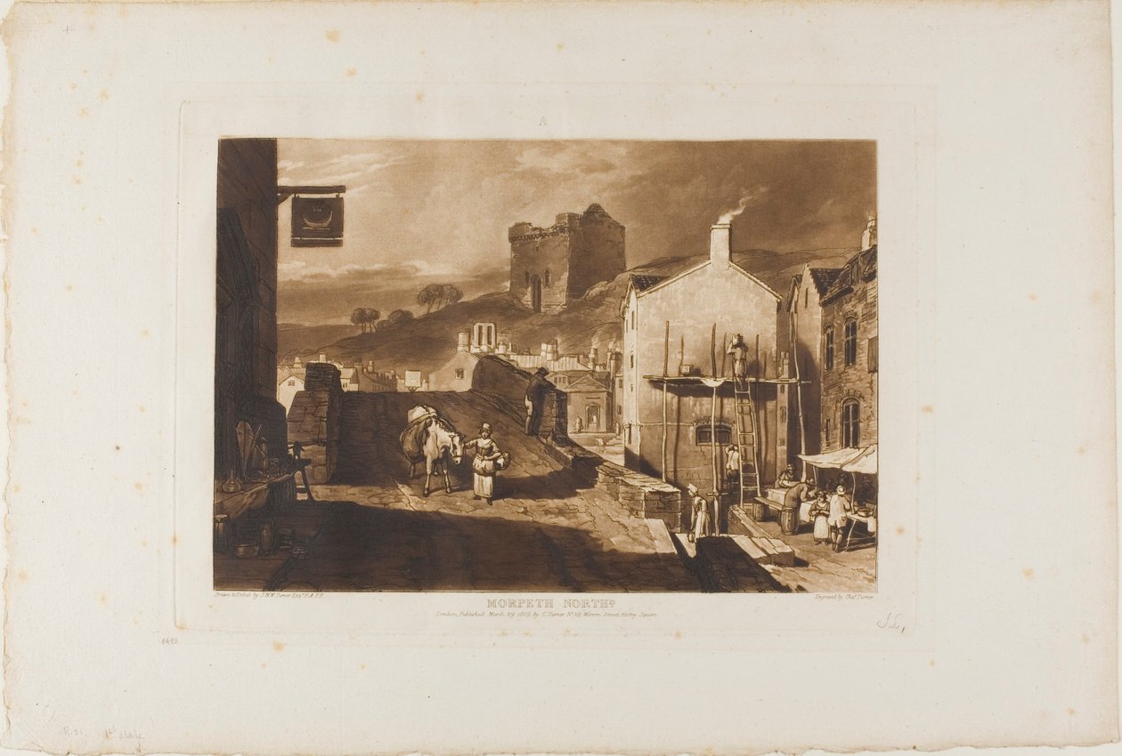 Morpeth, plade 21 fra Studiebogen af Joseph Mallord William Turner