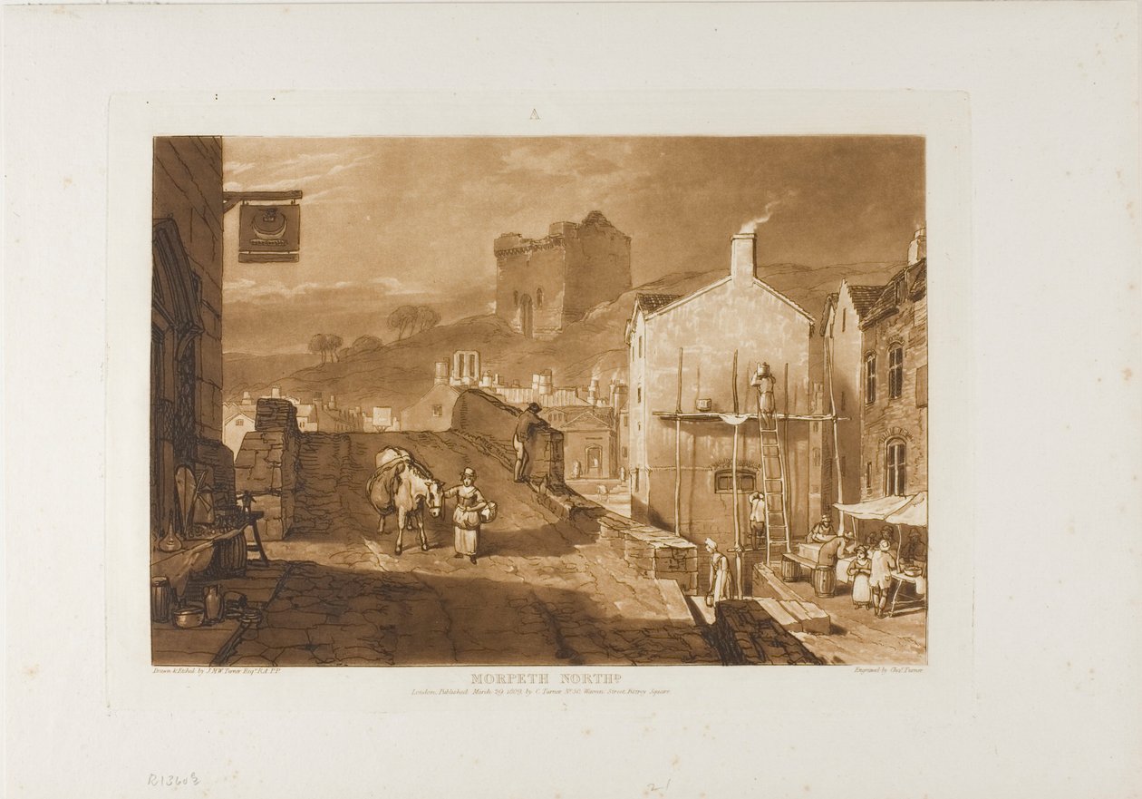 Morpeth, plade 21 fra Studiebogen af Joseph Mallord William Turner