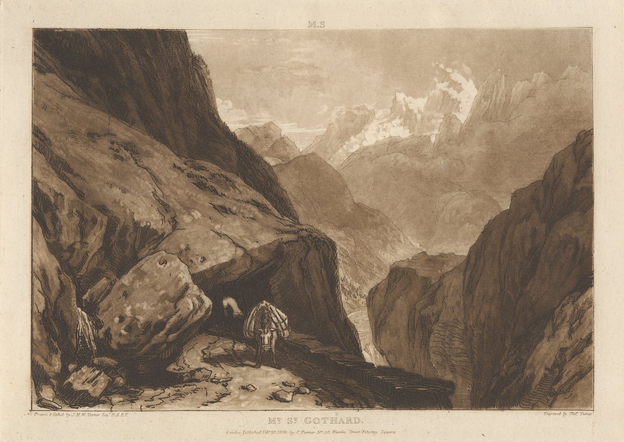 St. Gotthard-bjerget af Joseph Mallord William Turner
