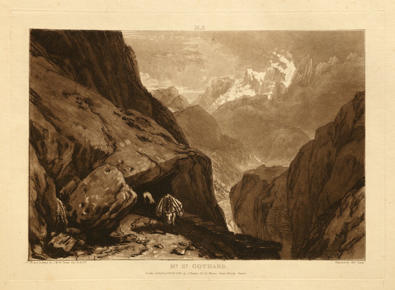 Sankt Gotthard-bjerget af Joseph Mallord William Turner