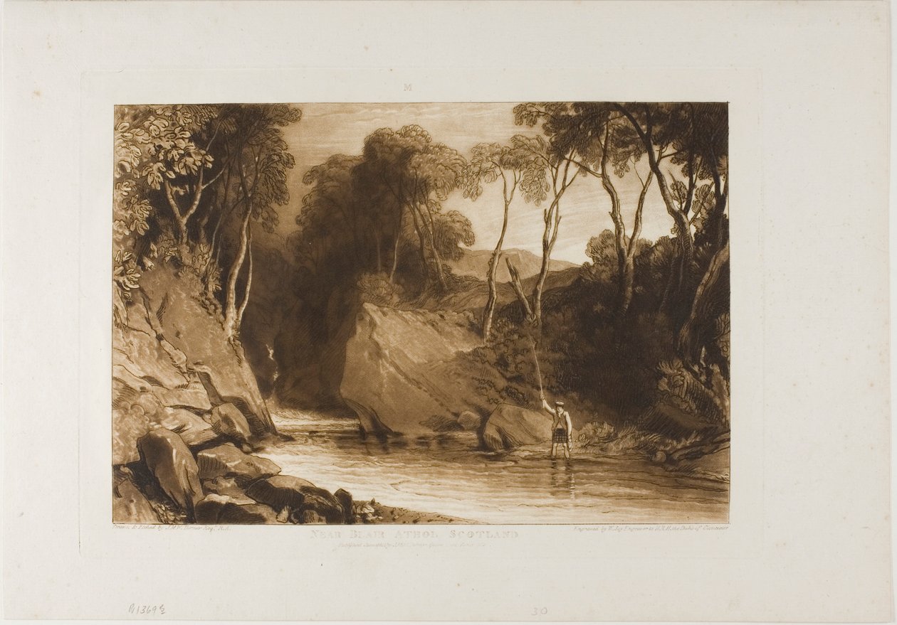I nærheden af Blair Athol, plade 30 fra Liber Studiorum af Joseph Mallord William Turner