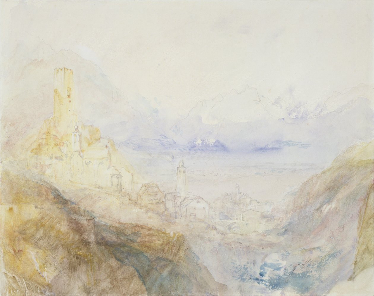 No.0588 Hospenthal, Fall of St. Gothard, morgen (se også 95126) af Joseph Mallord William Turner