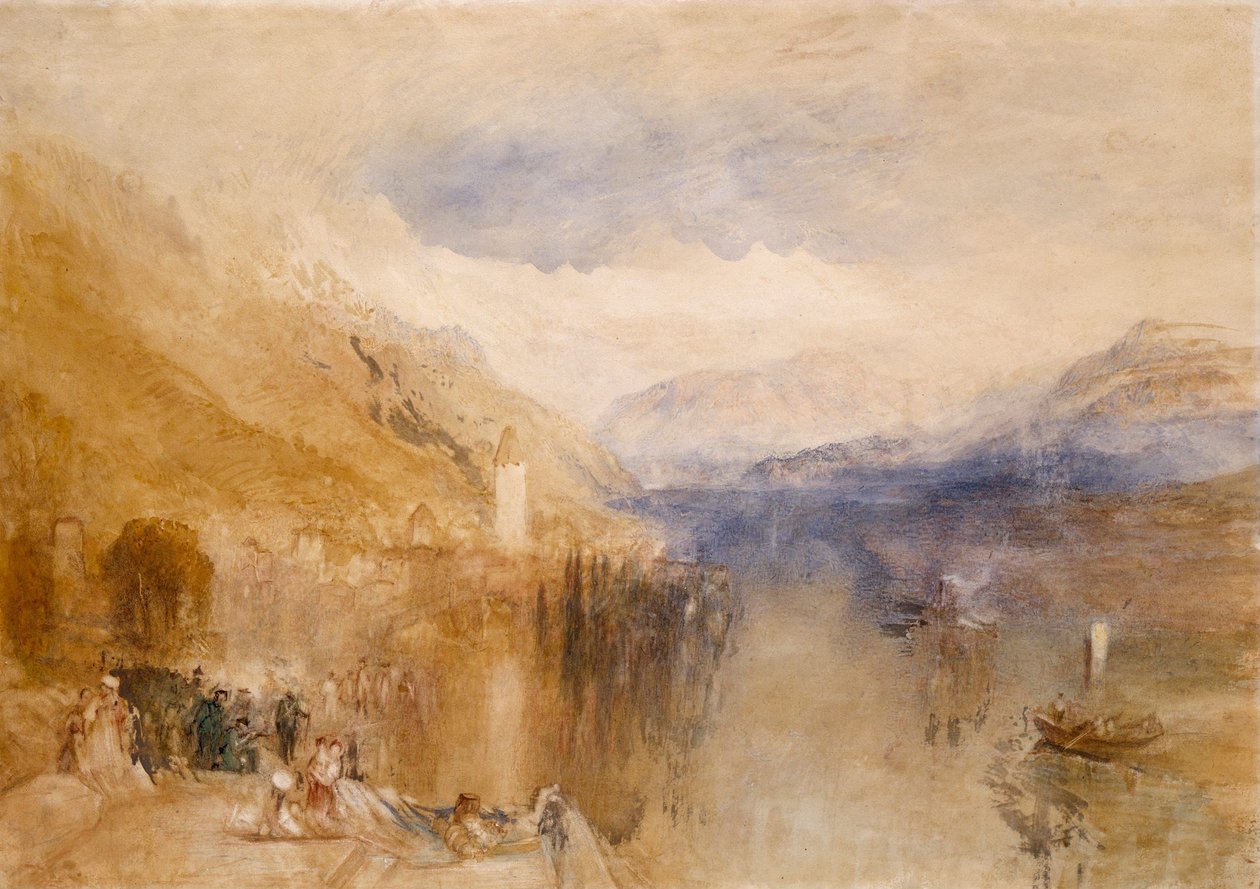 Oberhofen, Thun-søen af Joseph Mallord William Turner