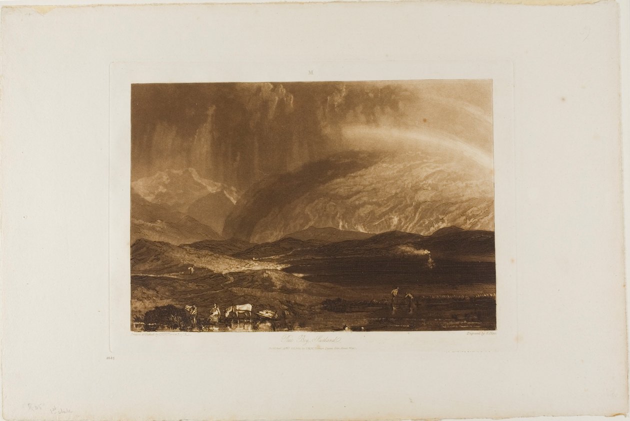 Tørvemose, Skotland, plade 45 fra Studiebog af Joseph Mallord William Turner