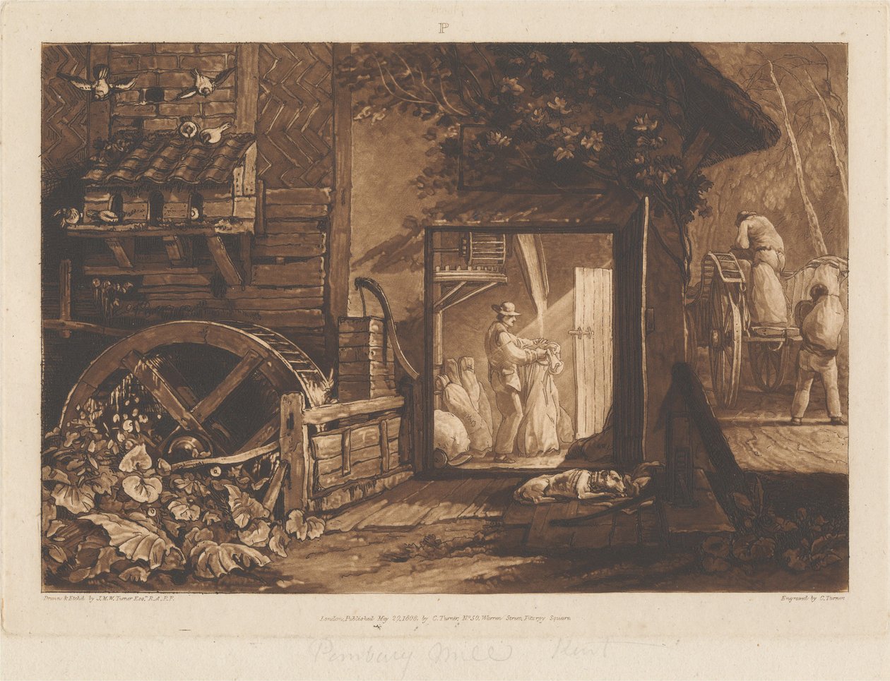 Pembury Mølle, Kent af Joseph Mallord William Turner