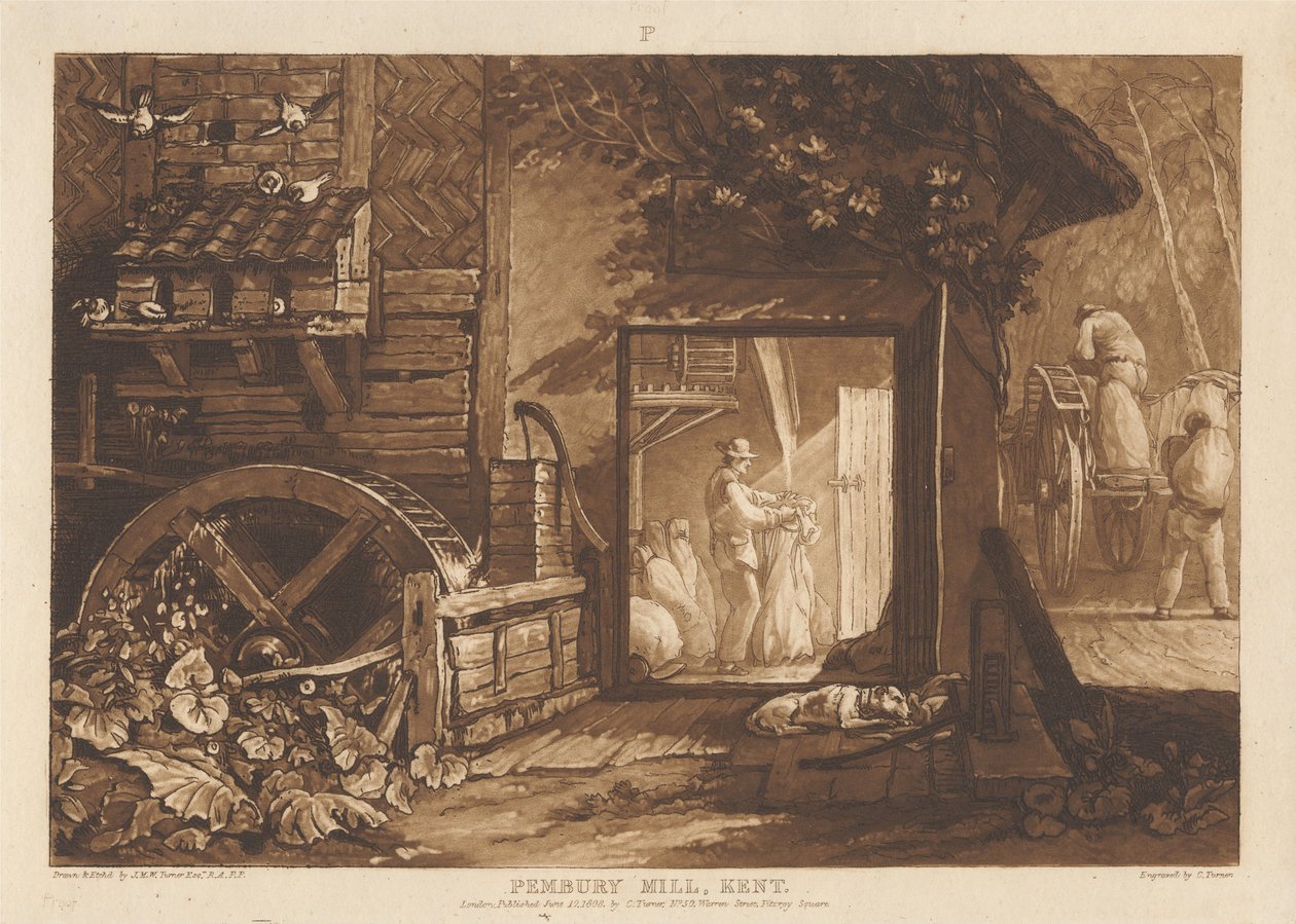 Pembury Mill, Kent af Joseph Mallord William Turner