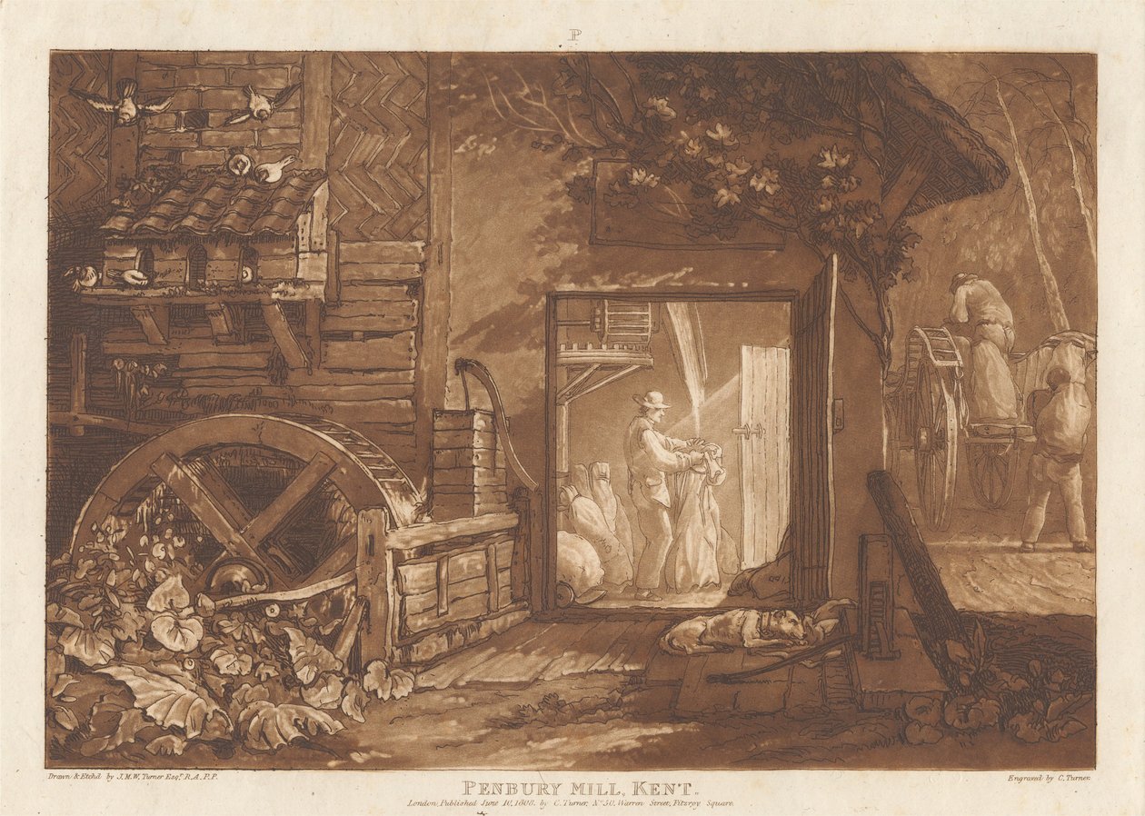 Pembury Mill, Kent af Joseph Mallord William Turner