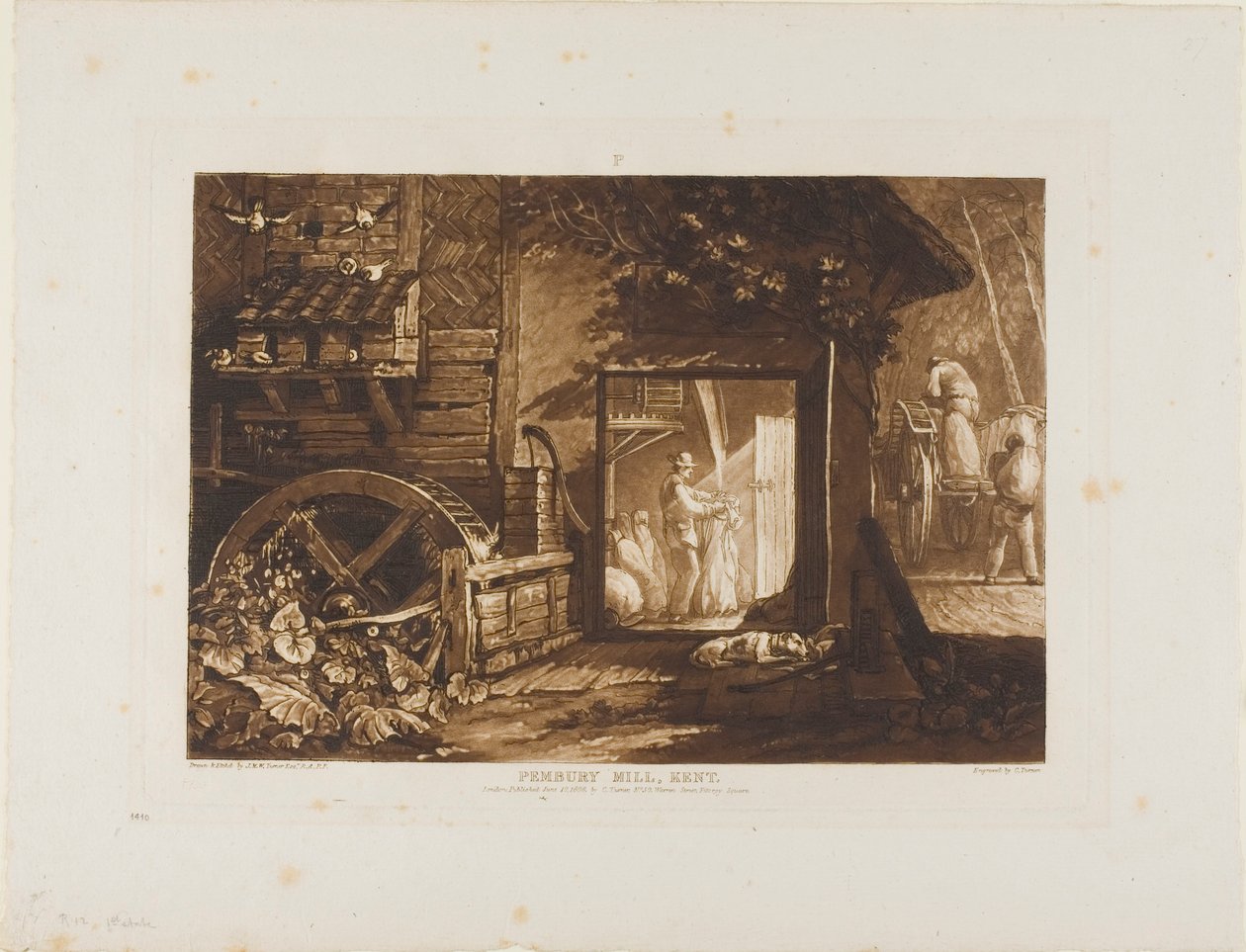 Pembury Mill, Kent, plade 12 fra Liber Studiorum af Joseph Mallord William Turner