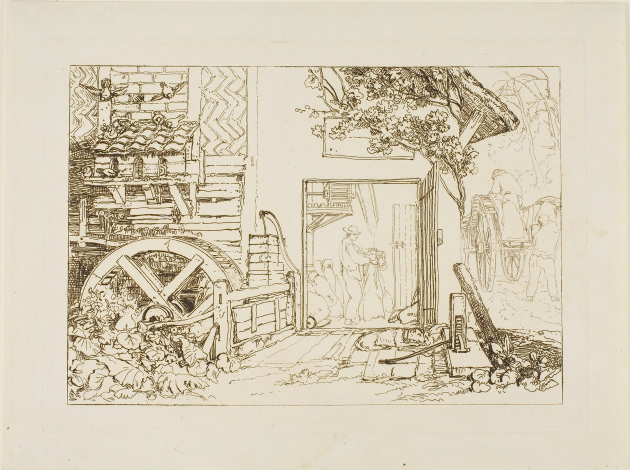 Pembury Mill, Kent, plade 12 fra Liber Studiorum af Joseph Mallord William Turner