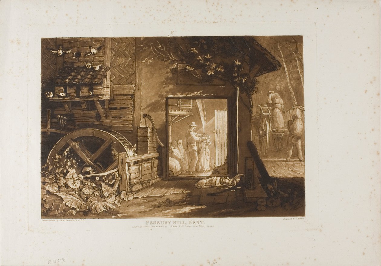 Pembury Mill, Kent, plade 12 fra Liber Studiorum af Joseph Mallord William Turner