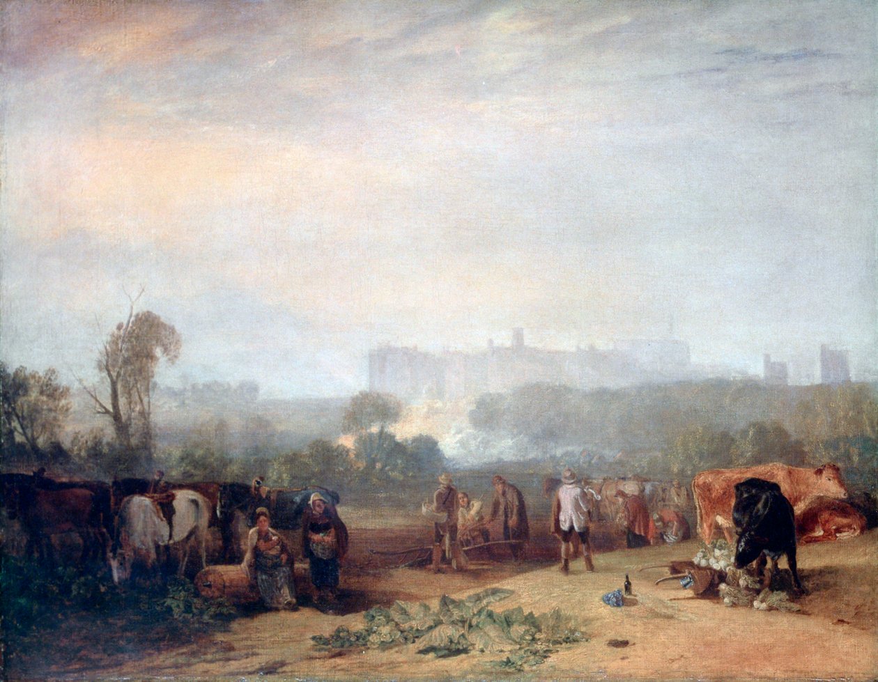 Pløjning af majroer, nær Slough, `Windsor, c1809 af Joseph Mallord William Turner