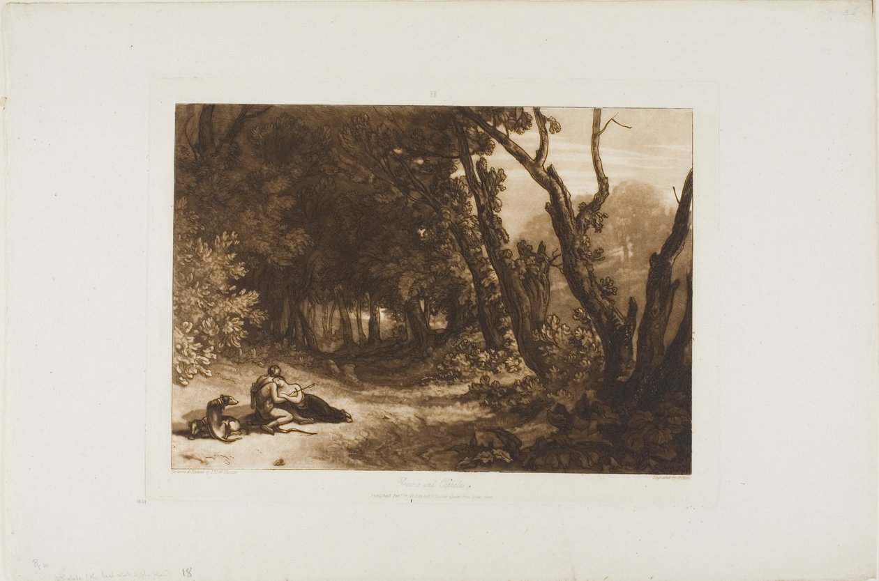 Procris og Cephalus, plade 41 fra Studiebogen af Joseph Mallord William Turner