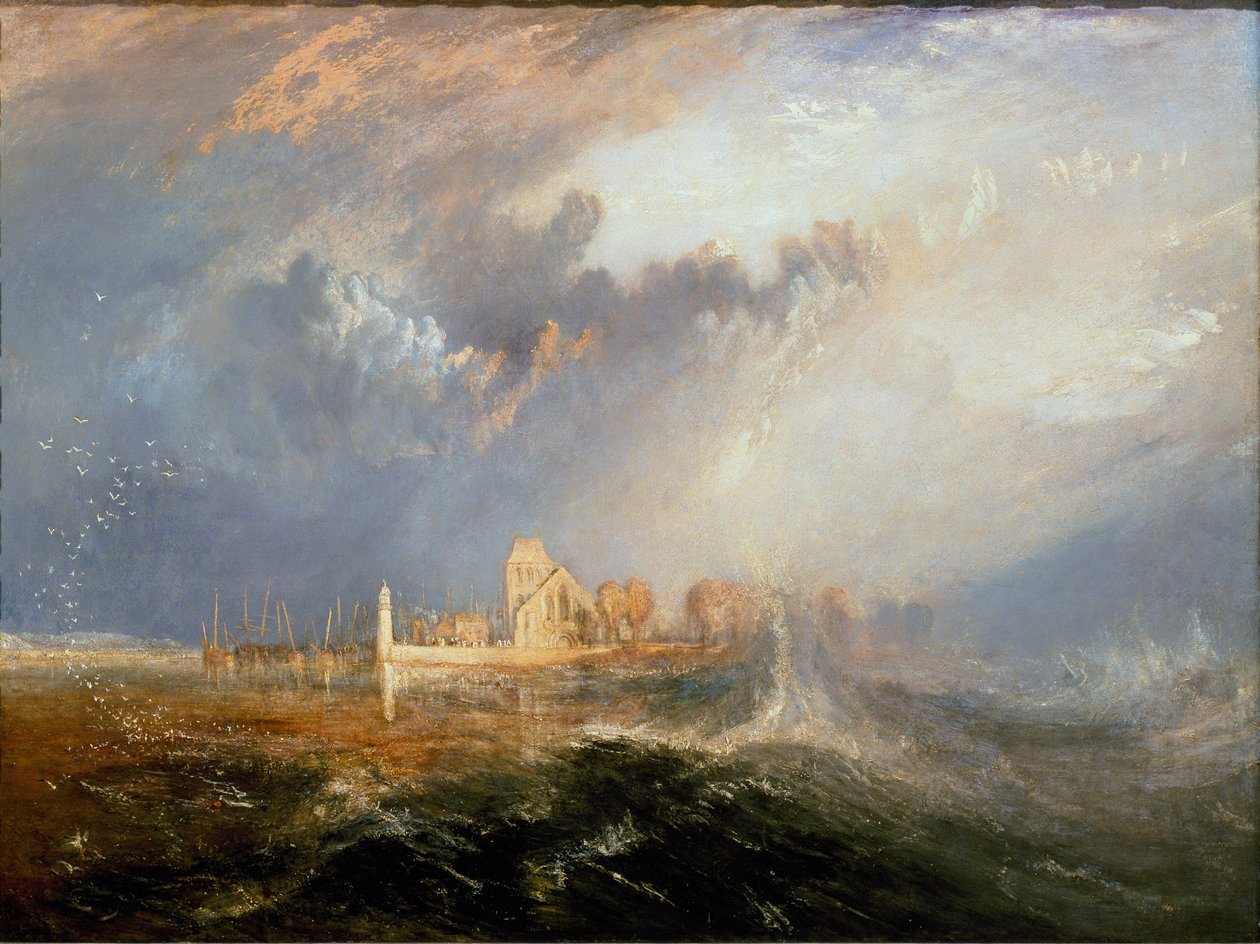 Quillebeuf ved mundingen af ​​Seinen (Quillebeuf-sur-Seine, Quillebeuf sur Seine) i Normandiet”” Maleri af Joseph Mallord William Turner (1775-1851) 1833 Dim. 92,5x123,2 cm Lissabon. Calouste Gulbenkian Museum af Joseph Mallord William Turner