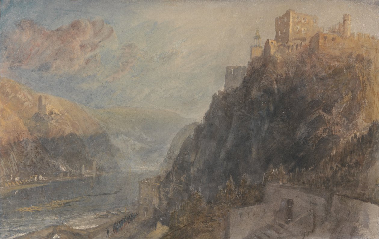 Rheinfels med udsigt mod Katz og Goarhausen af Joseph Mallord William Turner