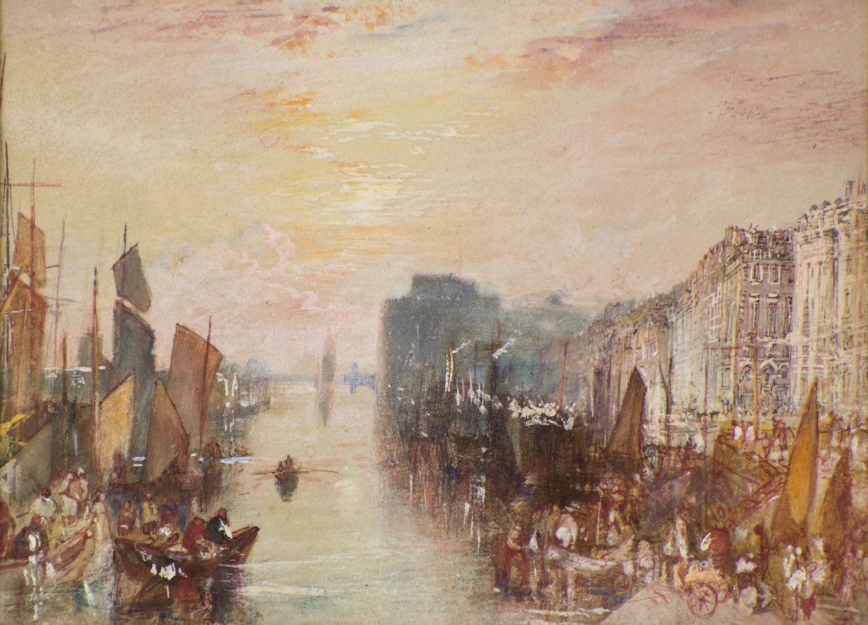 Flodscene, Le Havre, ca. 1832 (akvarel) af Joseph Mallord William Turner