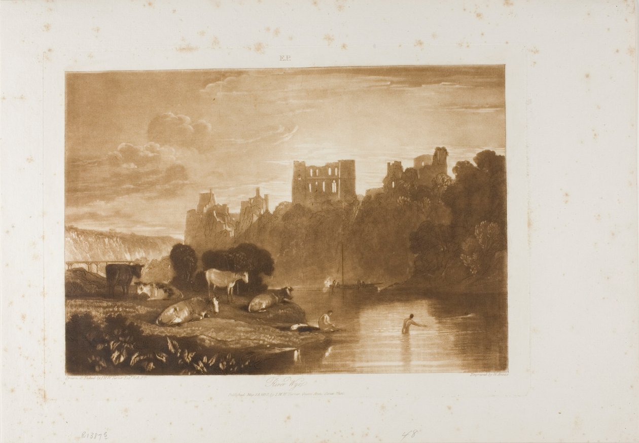 River Wye, tallerken 48 fra Liber Studiorum af Joseph Mallord William Turner