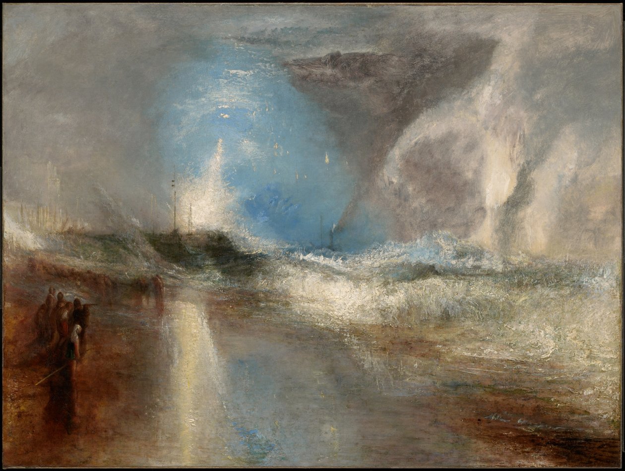 Raketter og blå lys (lige ved hånden) for at advare dampbåde om lavt vand af Joseph Mallord William Turner