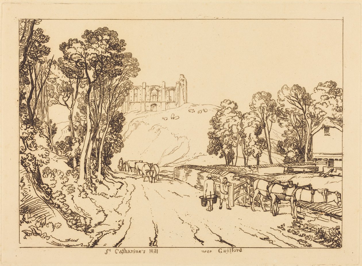 Sankt Catharines bakke nær Guildford af Joseph Mallord William Turner