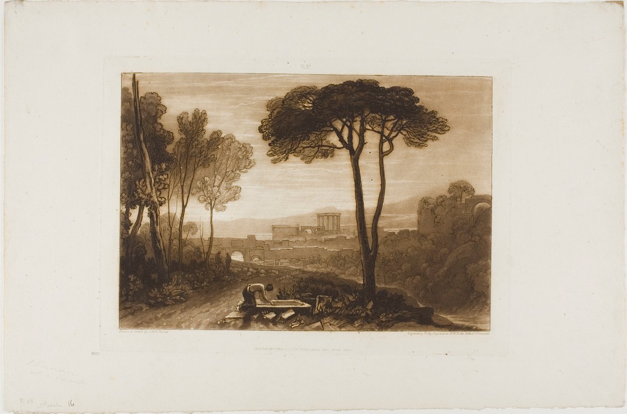 Scene i Campagna, plade 38 fra Studiebogen af Joseph Mallord William Turner