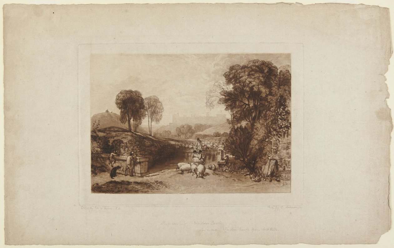 Fårevask, Windsor Castle (fra »Liber Studiorum«) af Joseph Mallord William Turner