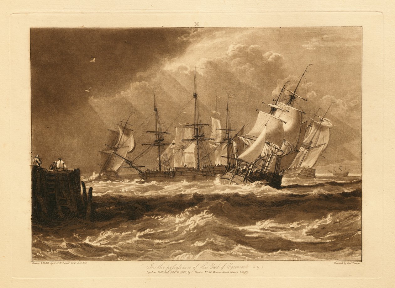 Skibe i en brise af Joseph Mallord William Turner