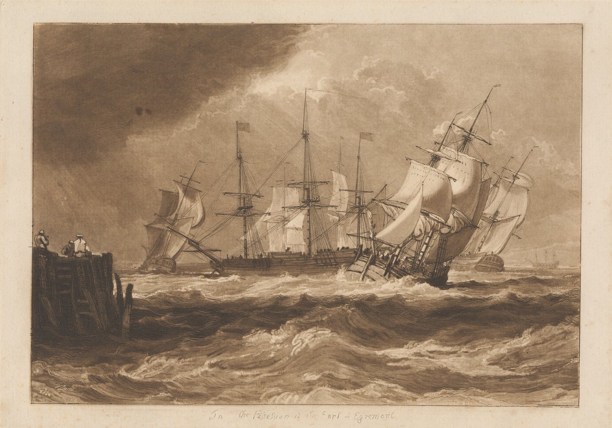 Skibe i en brise af Joseph Mallord William Turner