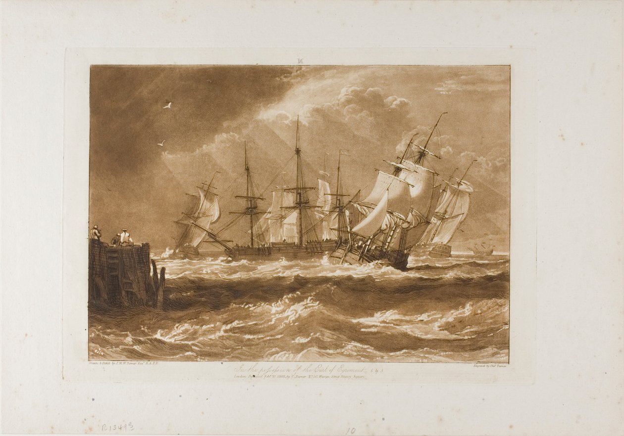 Sendes i en brise, plade 10 fra Liber Studiorum af Joseph Mallord William Turner