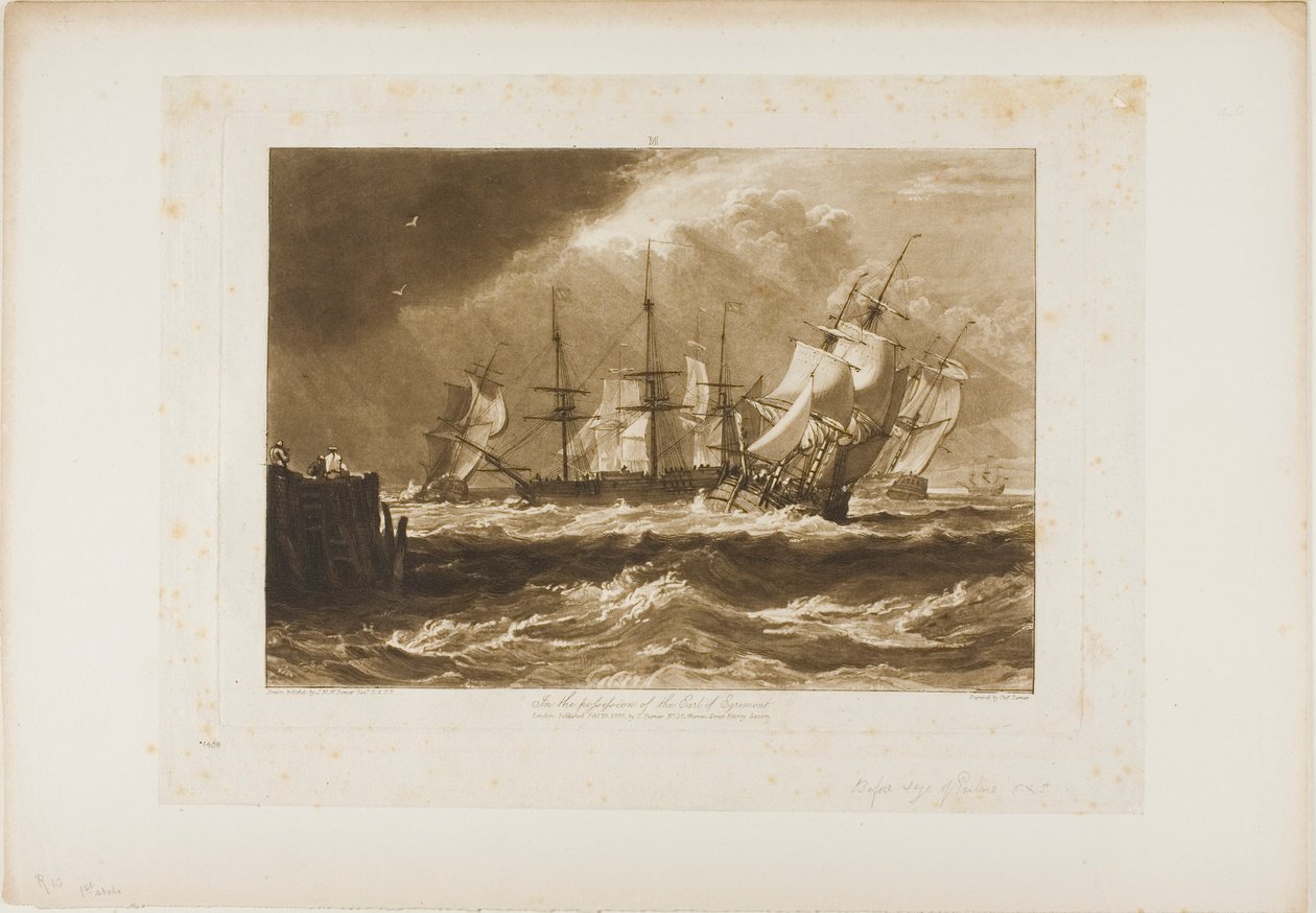 Sendes i en brise, plade 10 fra Liber Studiorum af Joseph Mallord William Turner