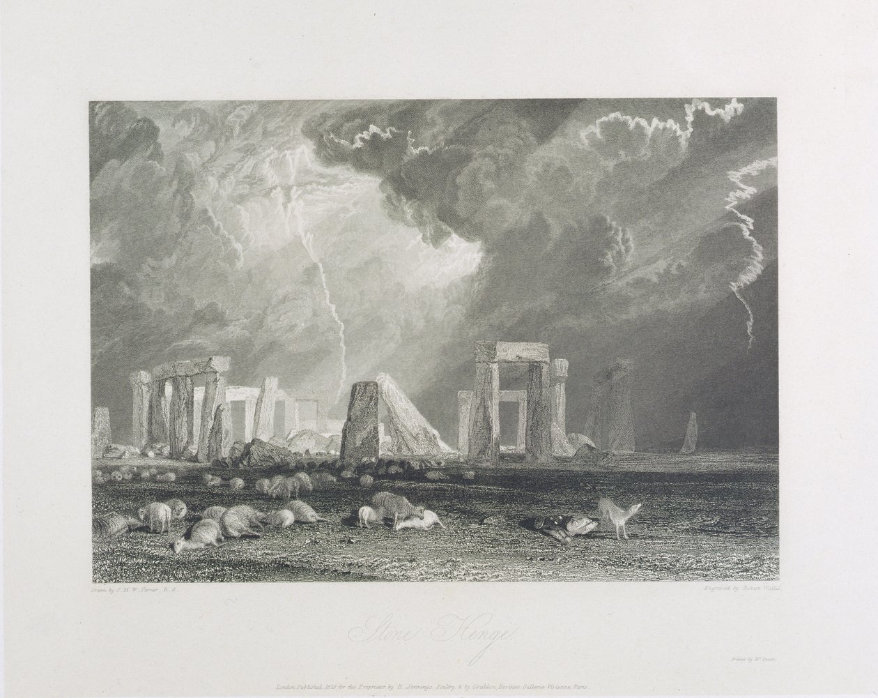 Stonehenge, 1829 (ætsning og gravering) af Joseph Mallord William Turner