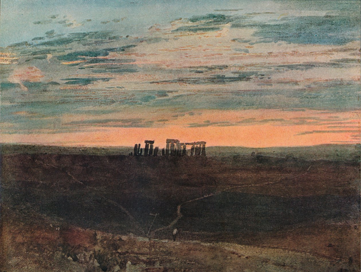 Stonehenge: Solnedgang, 1909 af Joseph Mallord William Turner