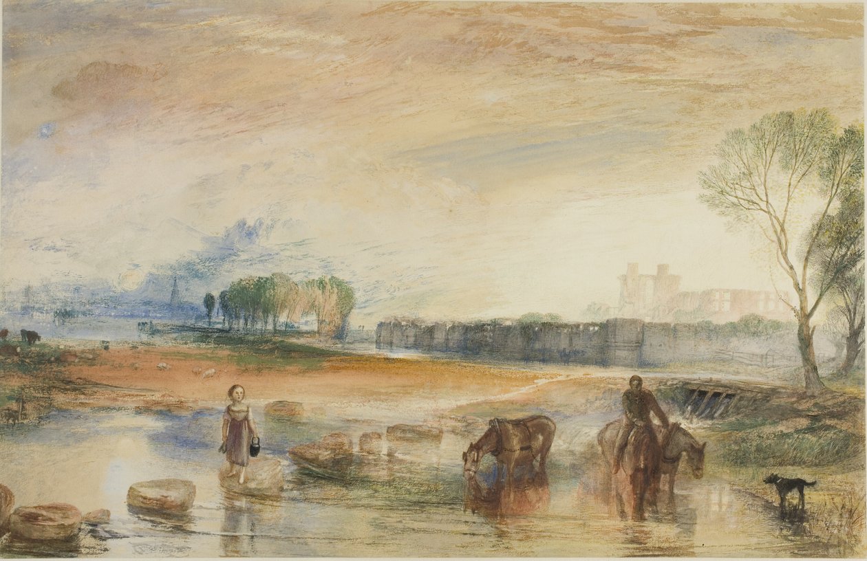 Solnedgang og måneopgang af Joseph Mallord William Turner