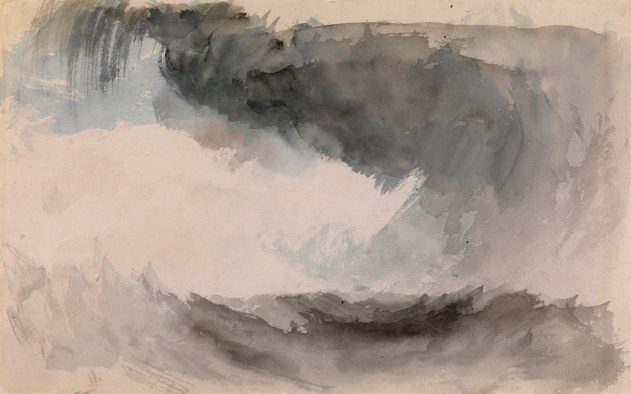 ""Tempete en mer"" (En storm på havet) Aquarelle af Joseph Mallord William Turner (1775-1851) Dim 18,4x29,3 cm Privat samling af Joseph Mallord William Turner